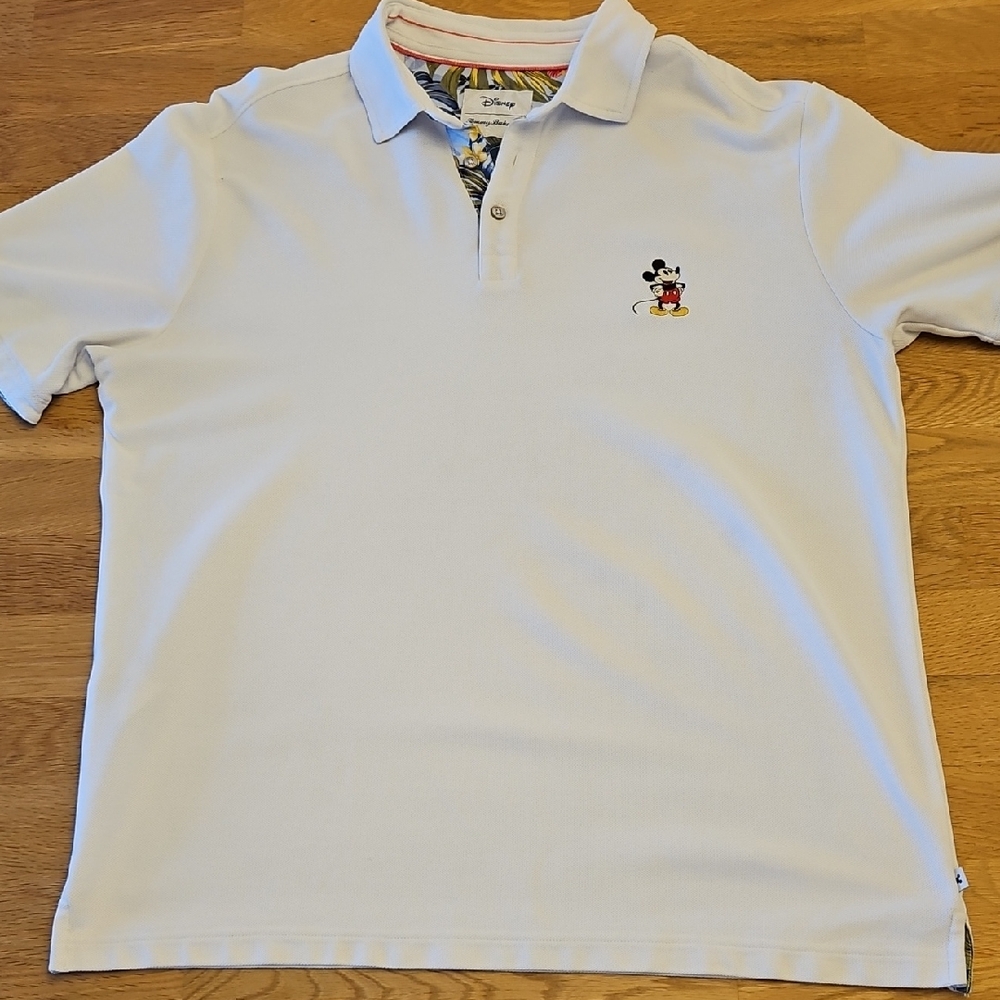 Disney X Tommy Bahama - White Polo Shirt with Mickey Mouse Men's Large